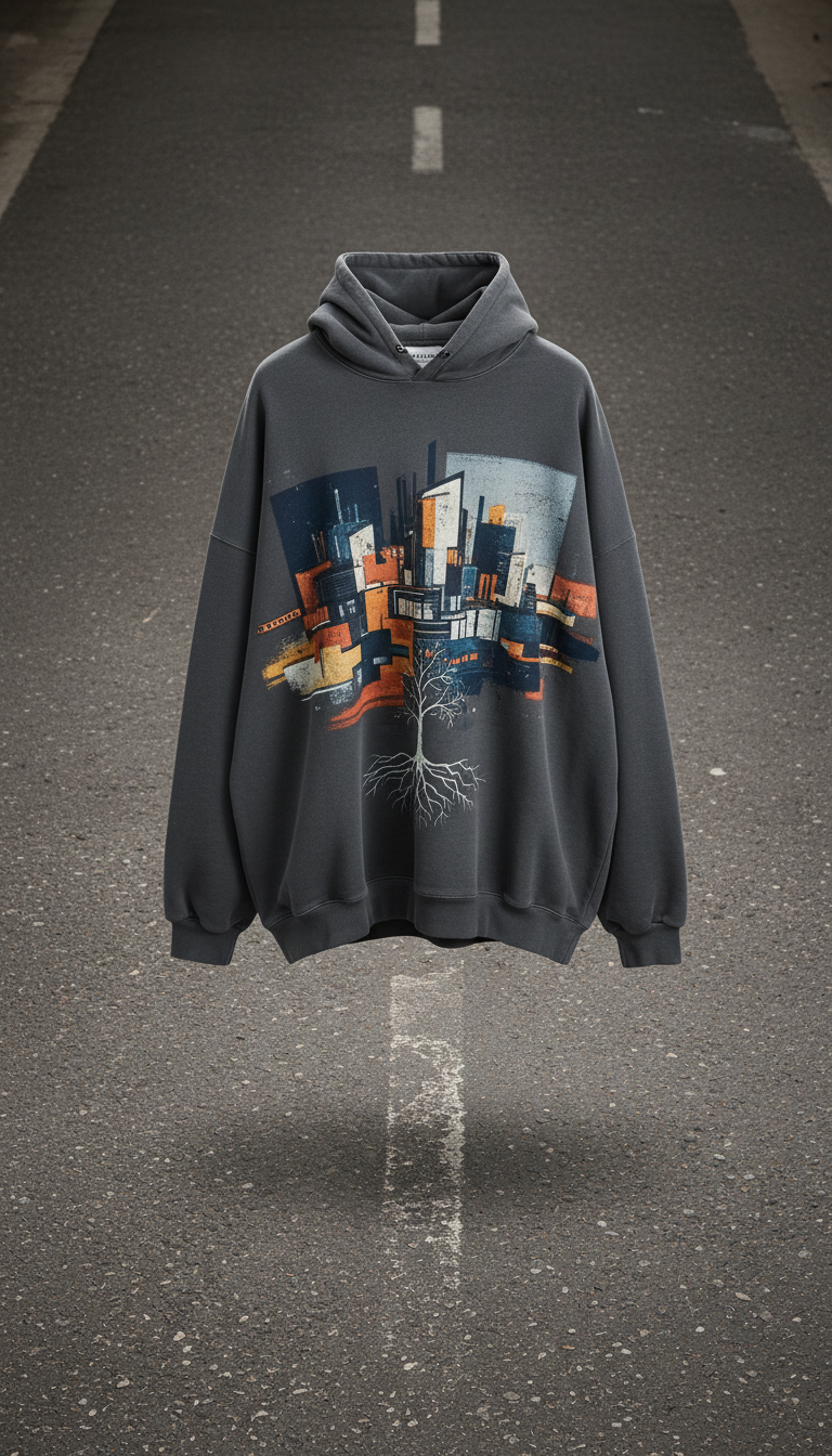 Oversized Graphic Print Hoodie
