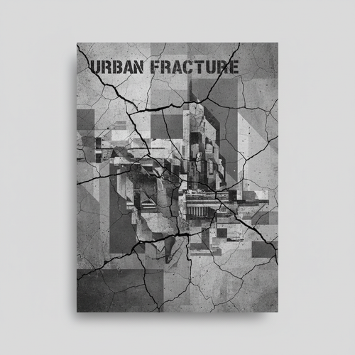 Cracked Concrete Texture Poster