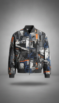 Bold Print Bomber Jacket