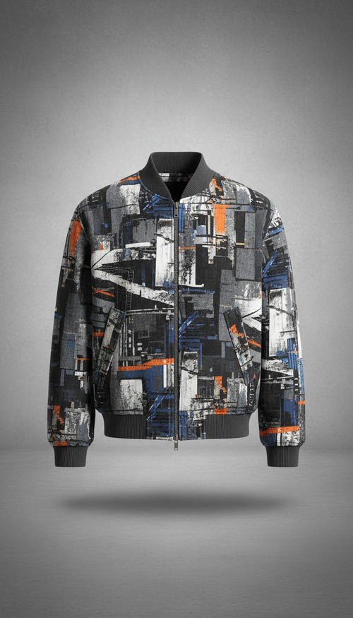 Bold Print Bomber Jacket